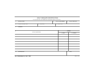 Document preview: DA Form 8022-r Adult Mosquito Identification