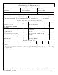 DA Form 7466-r &quot;Power Cable Inspection Checklist&quot;