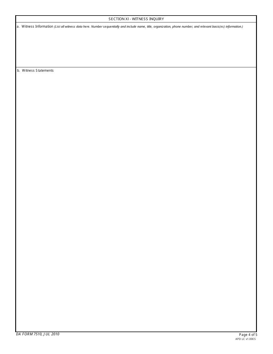 DA Form 7510 EEO Counselors Report, Page 4