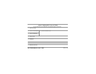 Document preview: DA Form 8023-r Adult Mosquito Collection