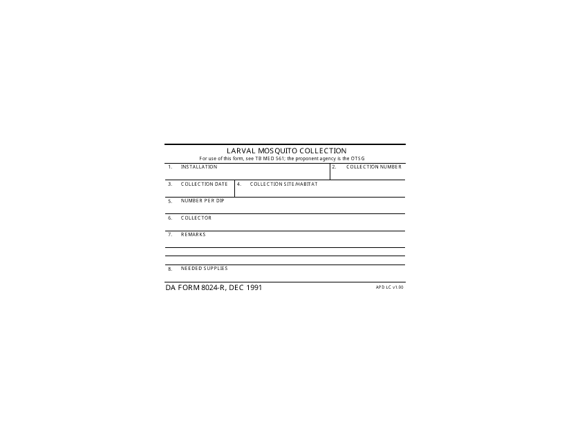 DA Form 8024-r  Printable Pdf