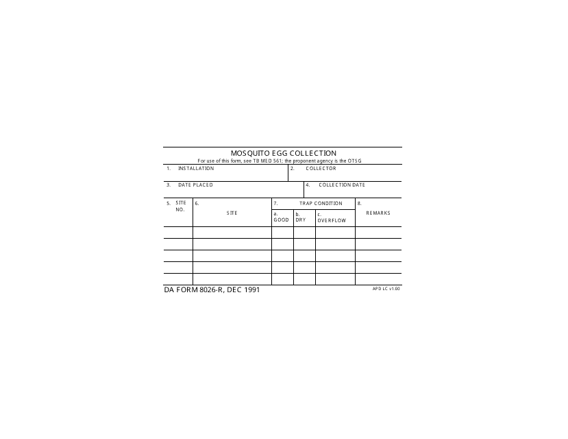 DA Form 8026-r  Printable Pdf
