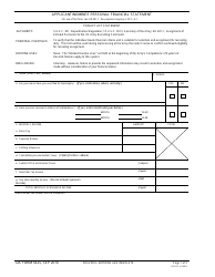 DA Form 5425 Applicant/Nominee Personal Financial Statement