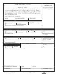 Document preview: DD Form 616 Report of Return of Absentee