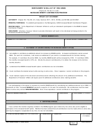 DD Form 2366-1 &quot;Montgomery Gi Bill Act of 1984 (Mgib), Increased Contribution Program&quot;