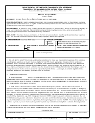 Document preview: DD Form 1617 Department of Defense (DoD) Transportation Agreement Transfer of Civilian Employees Outside Conus (OCONUS)