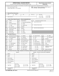Document preview: DA Form 2696 Operational Hazard Report