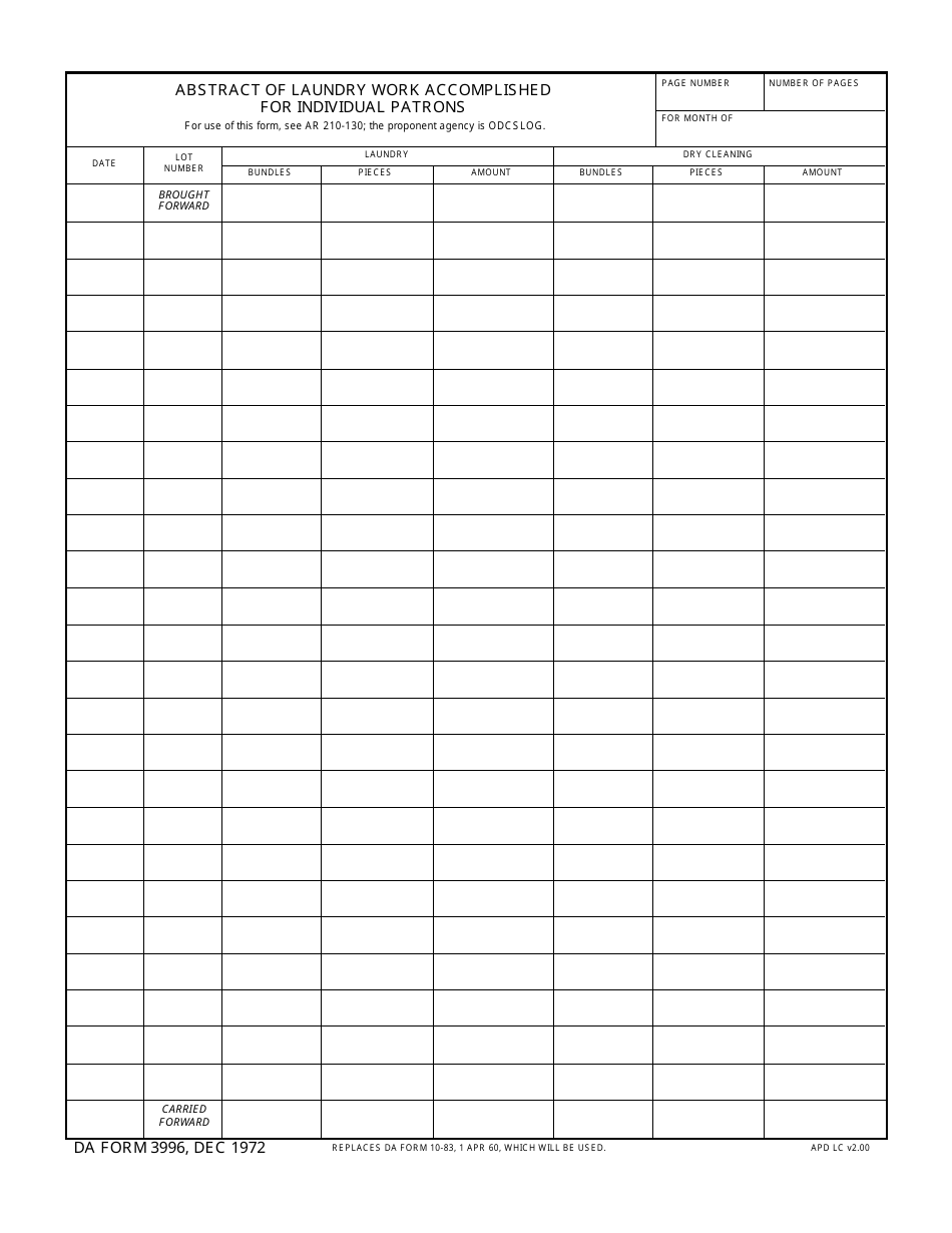 DA Form 3996 - Fill Out, Sign Online and Download Fillable PDF ...