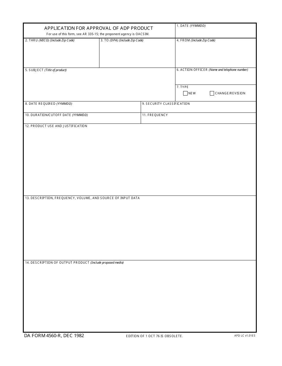 DA Form 4560-r - Fill Out, Sign Online and Download Fillable PDF ...