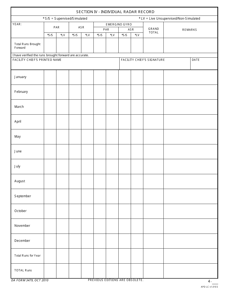 DA Form 3479 Training and Proficiency Record - Air Traffic Controller, Page 15