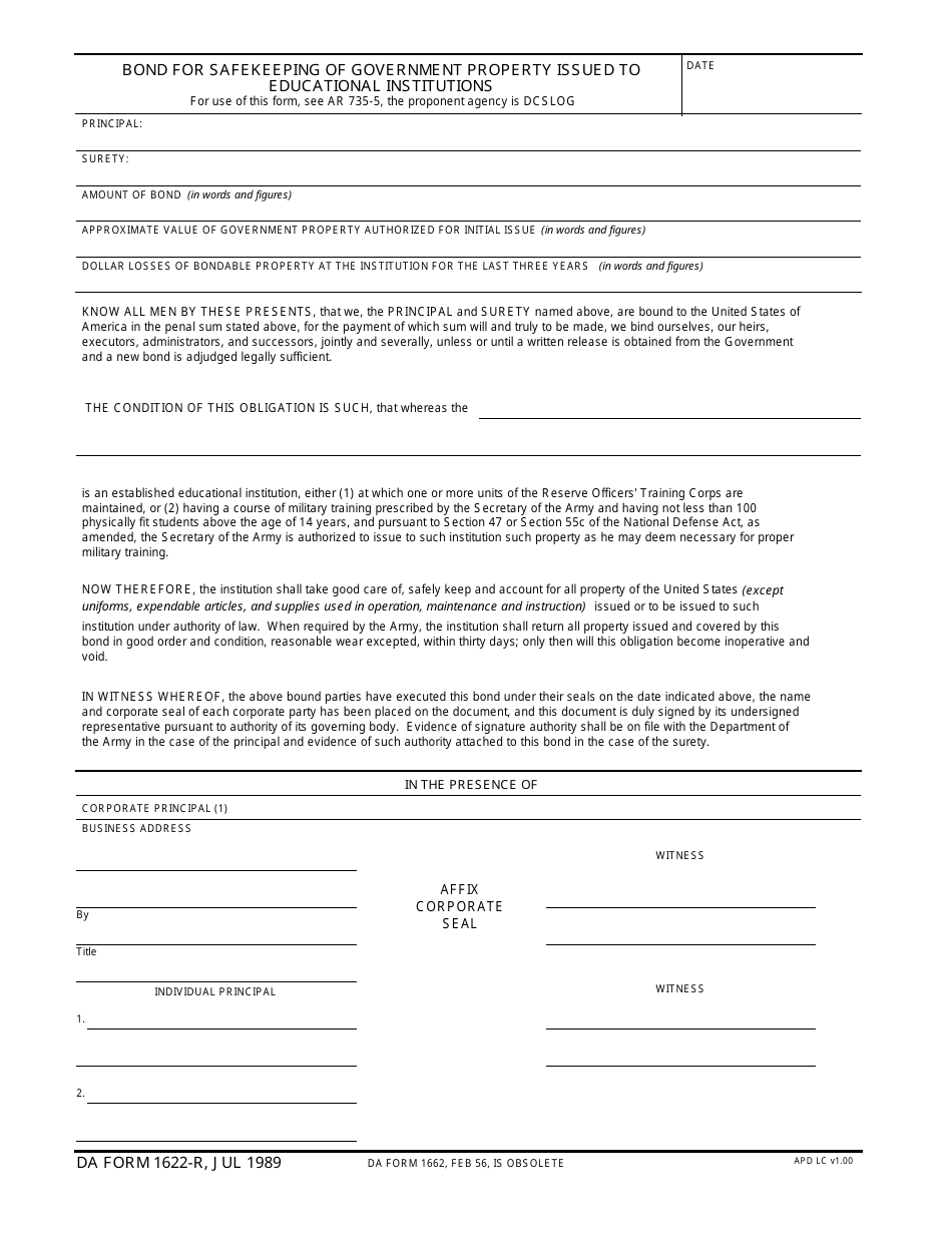 DA Form 1622-r - Fill Out, Sign Online and Download Fillable PDF ...