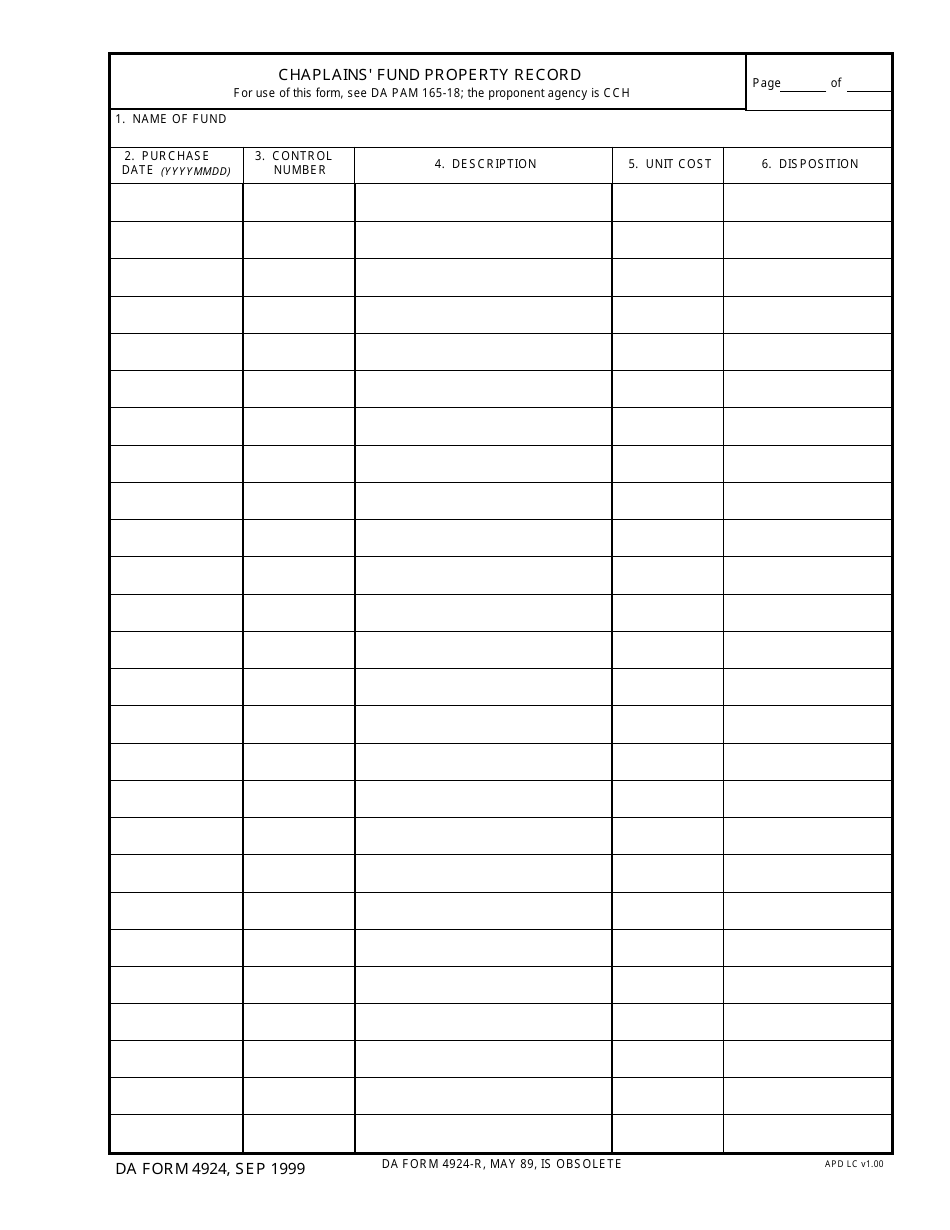 DA Form 4924 - Fill Out, Sign Online and Download Fillable PDF ...