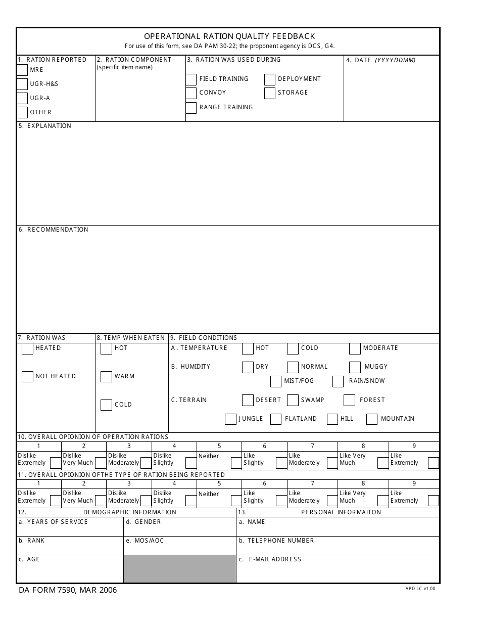 DA Form 7590 - Fill Out, Sign Online and Download Fillable PDF ...