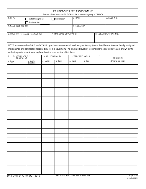 DA Form 3479-10 - Fill Out, Sign Online and Download Fillable PDF ...