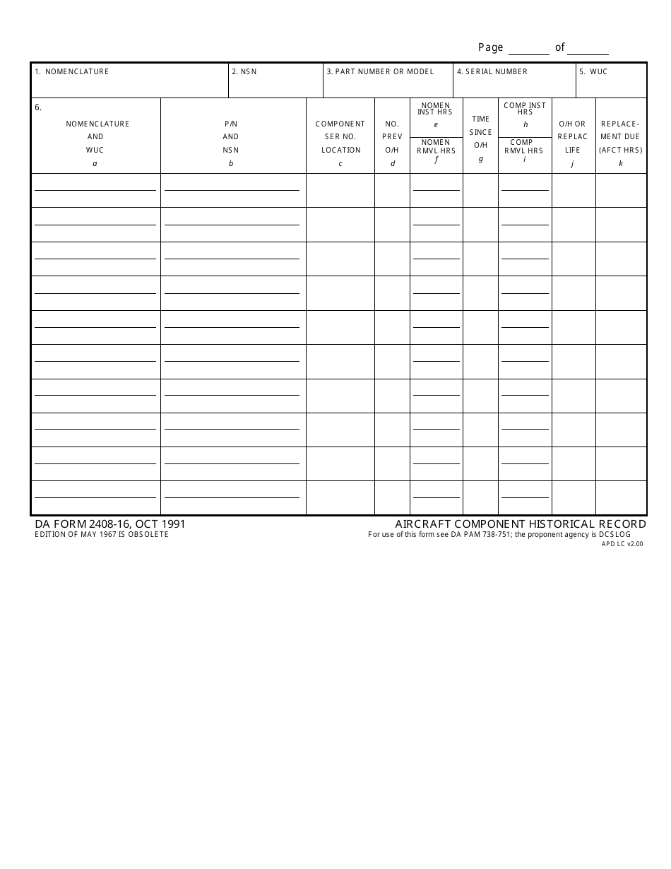 DA Form 2408-16 - Fill Out, Sign Online and Download Fillable PDF ...