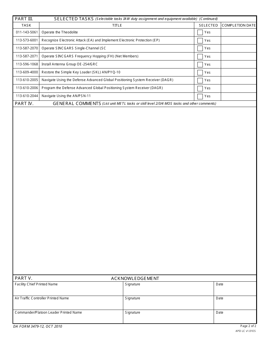 DA Form 3479-12 - Fill Out, Sign Online and Download Fillable PDF ...