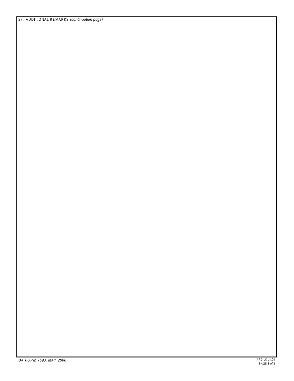 DA Form 7593 Department of the Defense Military Working Dog Veterinary Service Referral Information Form, Page 3