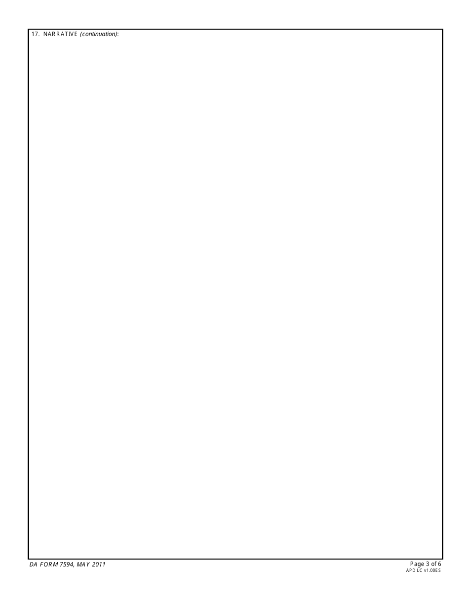 DA Form 7594 Unit Award Recommendation, Page 3