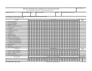 Document preview: DA Form 2807 Military Working Dog Training and Utilization Record