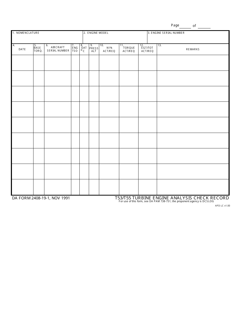 DA Form 2408-19-1 - Fill Out, Sign Online and Download Fillable PDF ...