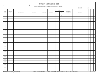 Document preview: DA Form 4655 Target List Worksheet