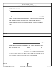 Document preview: DA Form 3496 Military Judge's Oath