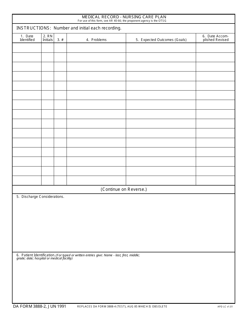 DA Form 200-20 Download Fillable PDF or Fill Online Medical Record