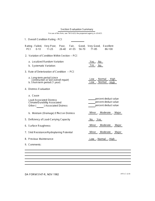DA Form 5147-r  Printable Pdf