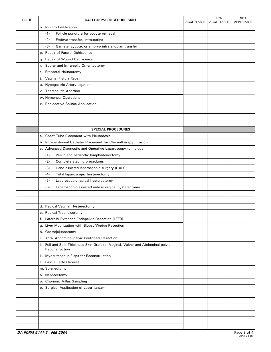 DA Form 5441-5 - Fill Out, Sign Online and Download Fillable PDF ...