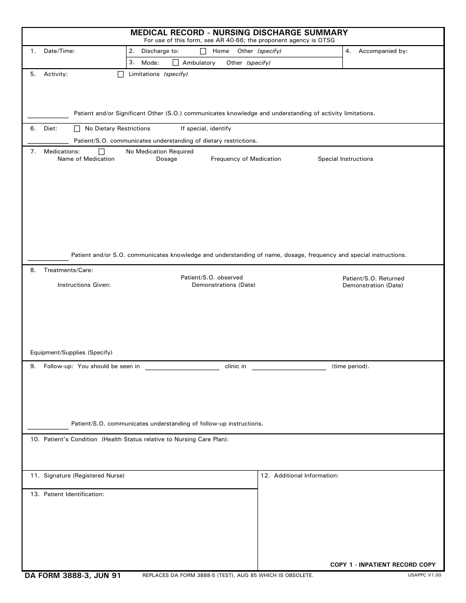 DA Form 3888-3 - Fill Out, Sign Online and Download Printable PDF ...