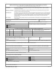 Document preview: DA Form 7318 Initial Report of Child Abuse in DoD Operated or Sanctioned Activities