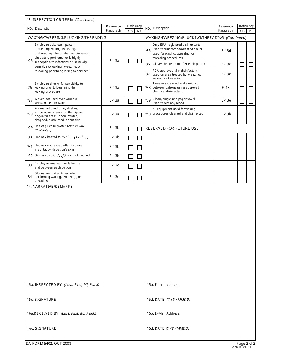 DA Form 5402 - Fill Out, Sign Online and Download Fillable PDF ...