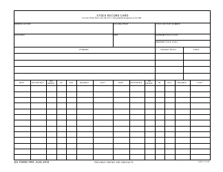 Document preview: DA Form 1991 Stock Record Card