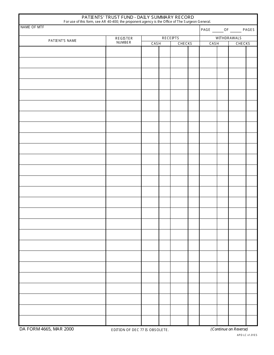 DA Form 4665 - Fill Out, Sign Online and Download Fillable PDF ...