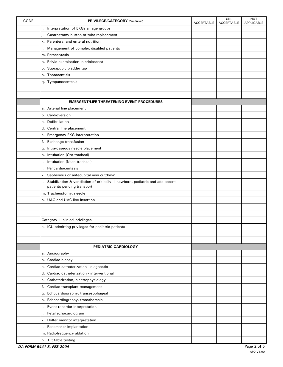 Da Form 5441-8 - Fill Out, Sign Online And Download Printable Pdf 