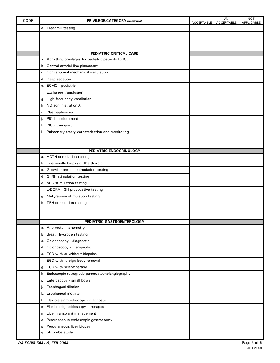 DA Form 5441-8 - Fill Out, Sign Online and Download Printable PDF ...