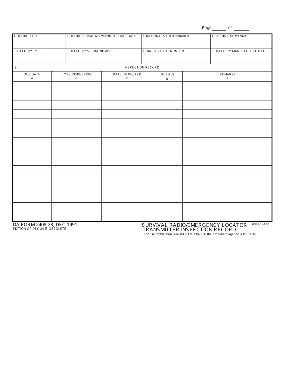 DA Form 2408-23 - Fill Out, Sign Online and Download Fillable PDF ...