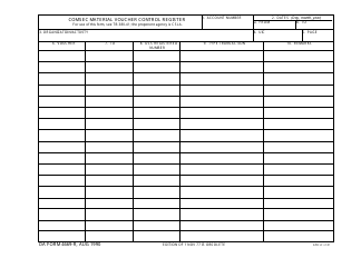 Document preview: DA Form 4669-r Comsec Material Voucher Control Register