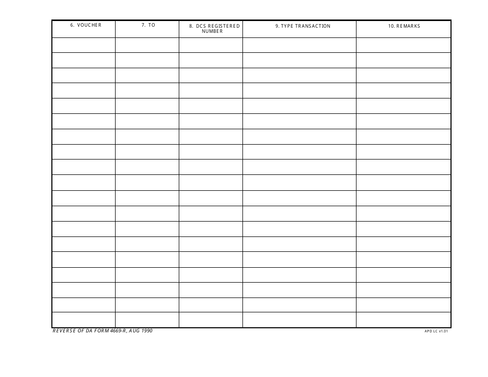 DA Form 4669-r - Fill Out, Sign Online and Download Fillable PDF ...