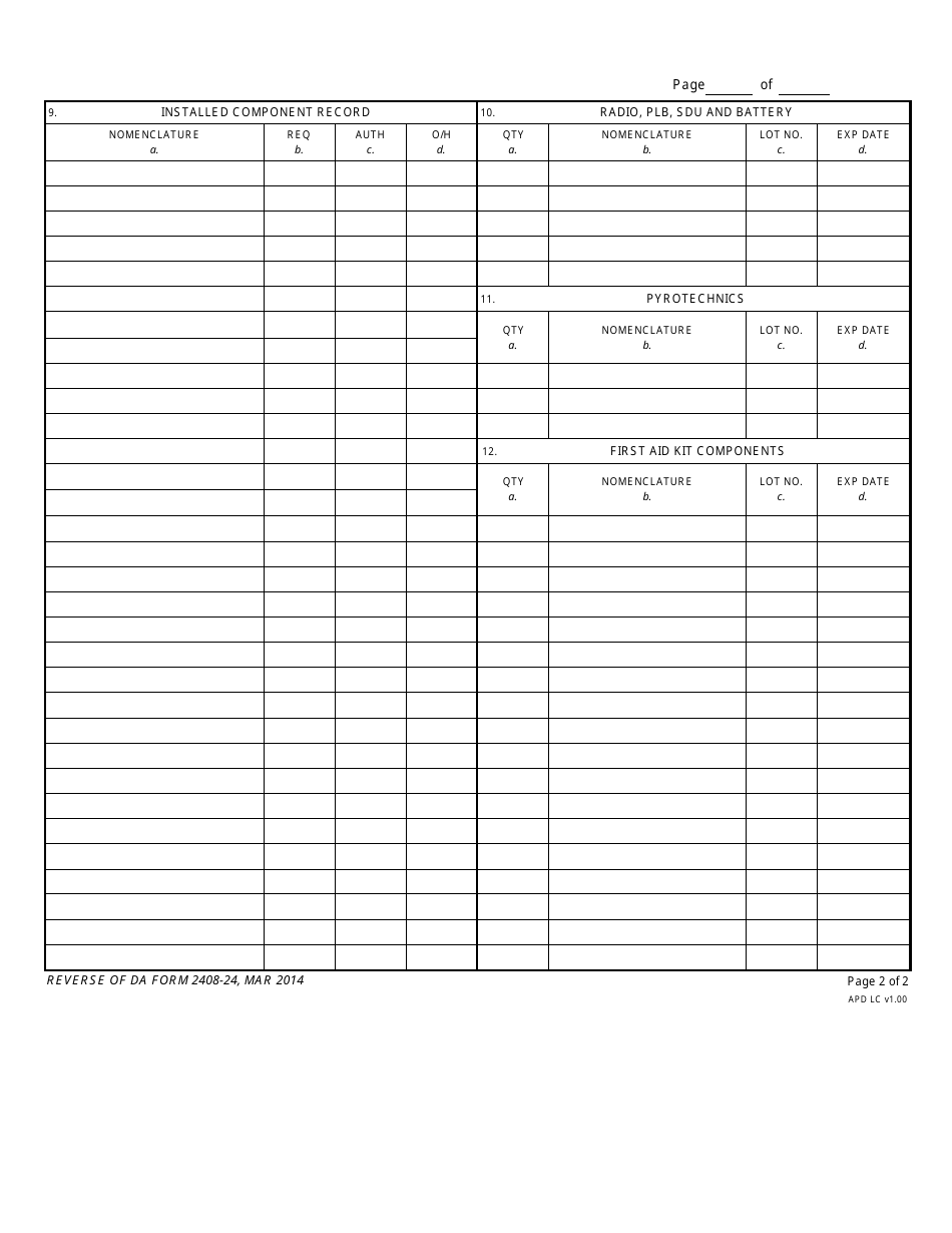 DA Form 2408-24 - Fill Out, Sign Online and Download Fillable PDF ...