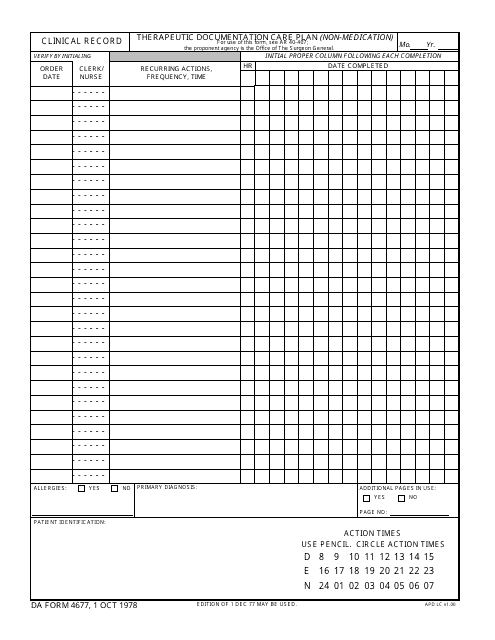 DA Form 4677  Printable Pdf
