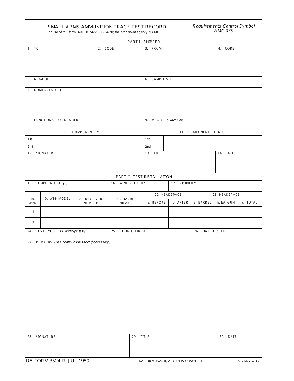 DA Form 3524-r - Fill Out, Sign Online and Download Fillable PDF ...