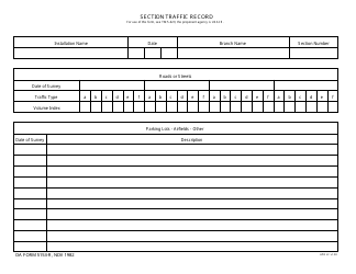 Document preview: DA Form 5153-r Section Traffic Record
