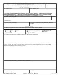 Document preview: DA Form 4159 Request for Medical Care in a Federal Medical Treatment Facility Outside Department of Defense