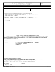 Document preview: DA Form 2962 Security Termination Statement