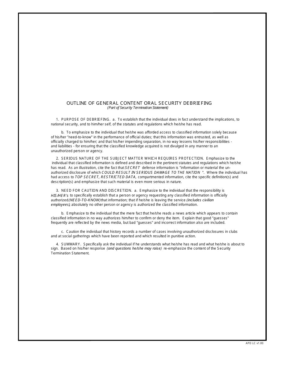 DA Form 2962 Security Termination Statement, Page 2