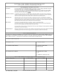 DA Form 5863 Exceptional Family Member Program Information Sheet