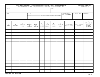 DA Form 7648 Quarterly Aircraft Programming and Utilization Flying Hour Report