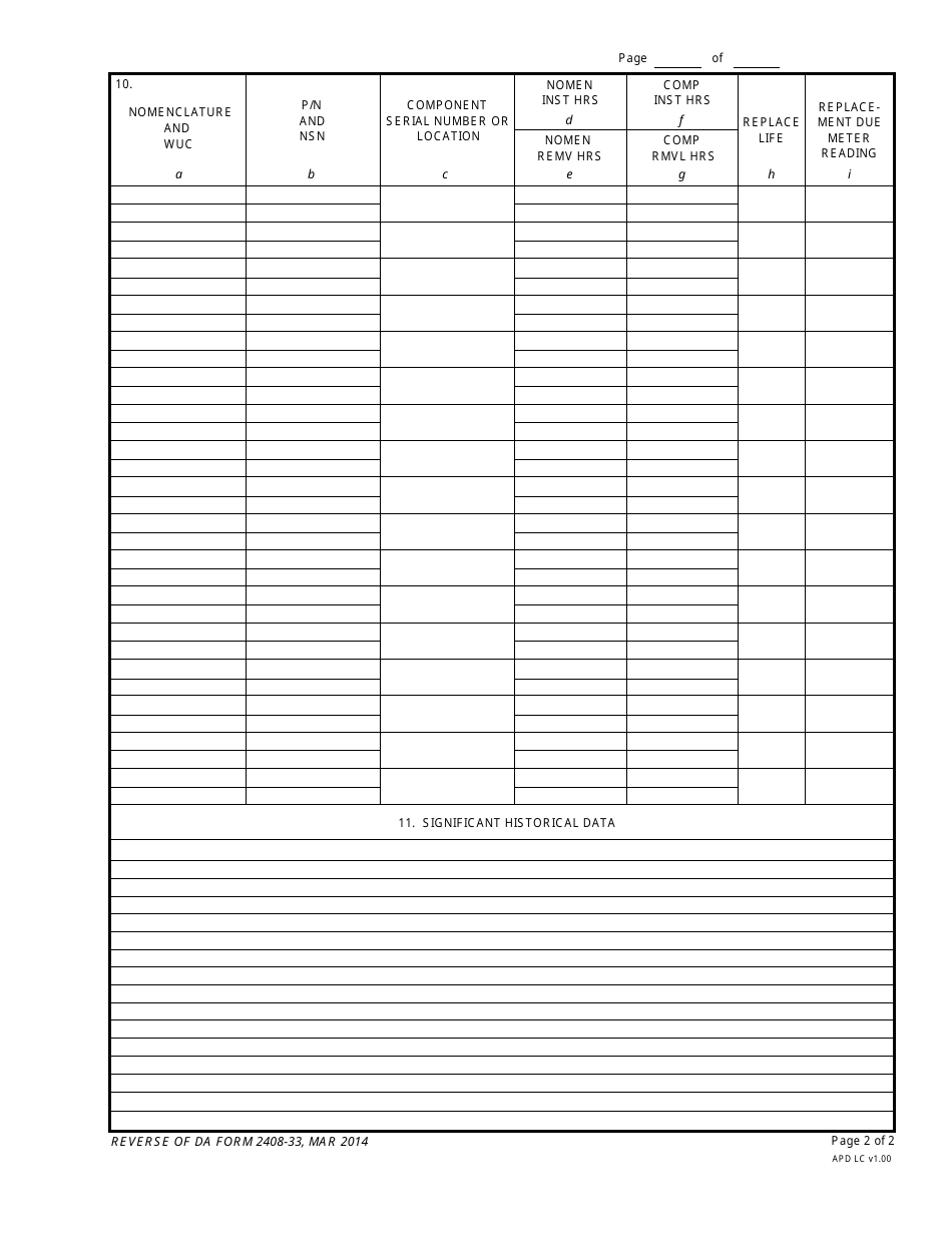 DA Form 2408-33 - Fill Out, Sign Online and Download Fillable PDF ...