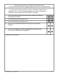Document preview: DA Form 3611-r Food Service Division-Patient Satisfaction Survey (LRA)